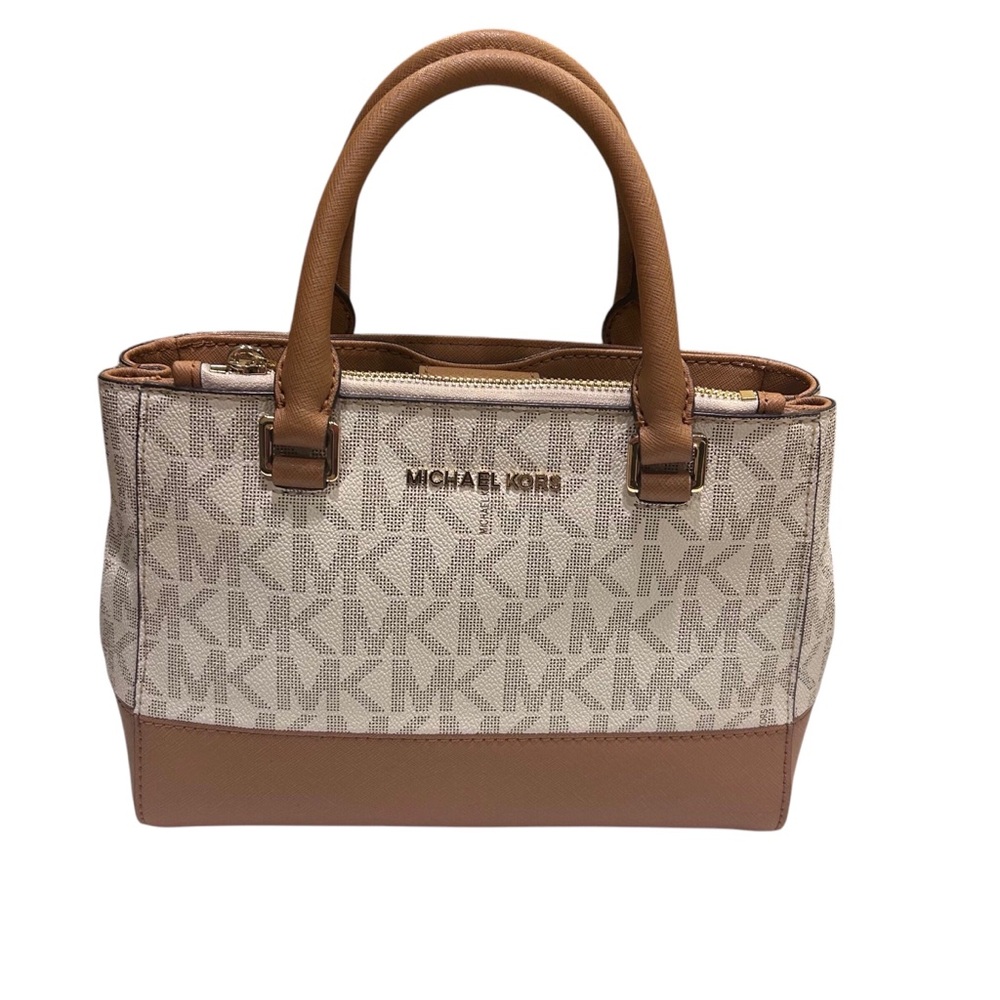Michael Kors Signature MK Canvas Convertible Crossbody Satchel